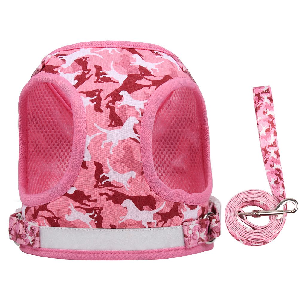 Reflective And Breathable Cat Harness Printed Dog Leash - Image 5