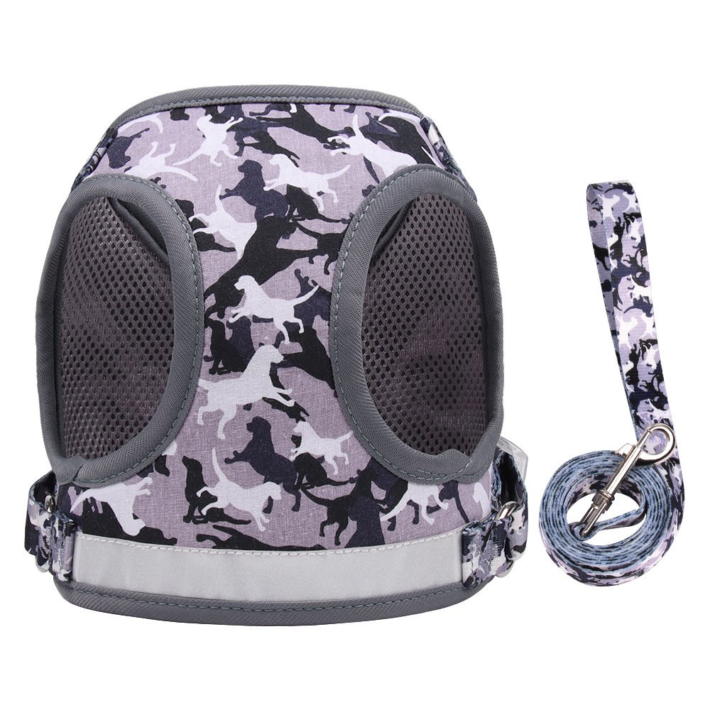 Reflective And Breathable Cat Harness Printed Dog Leash - Image 4