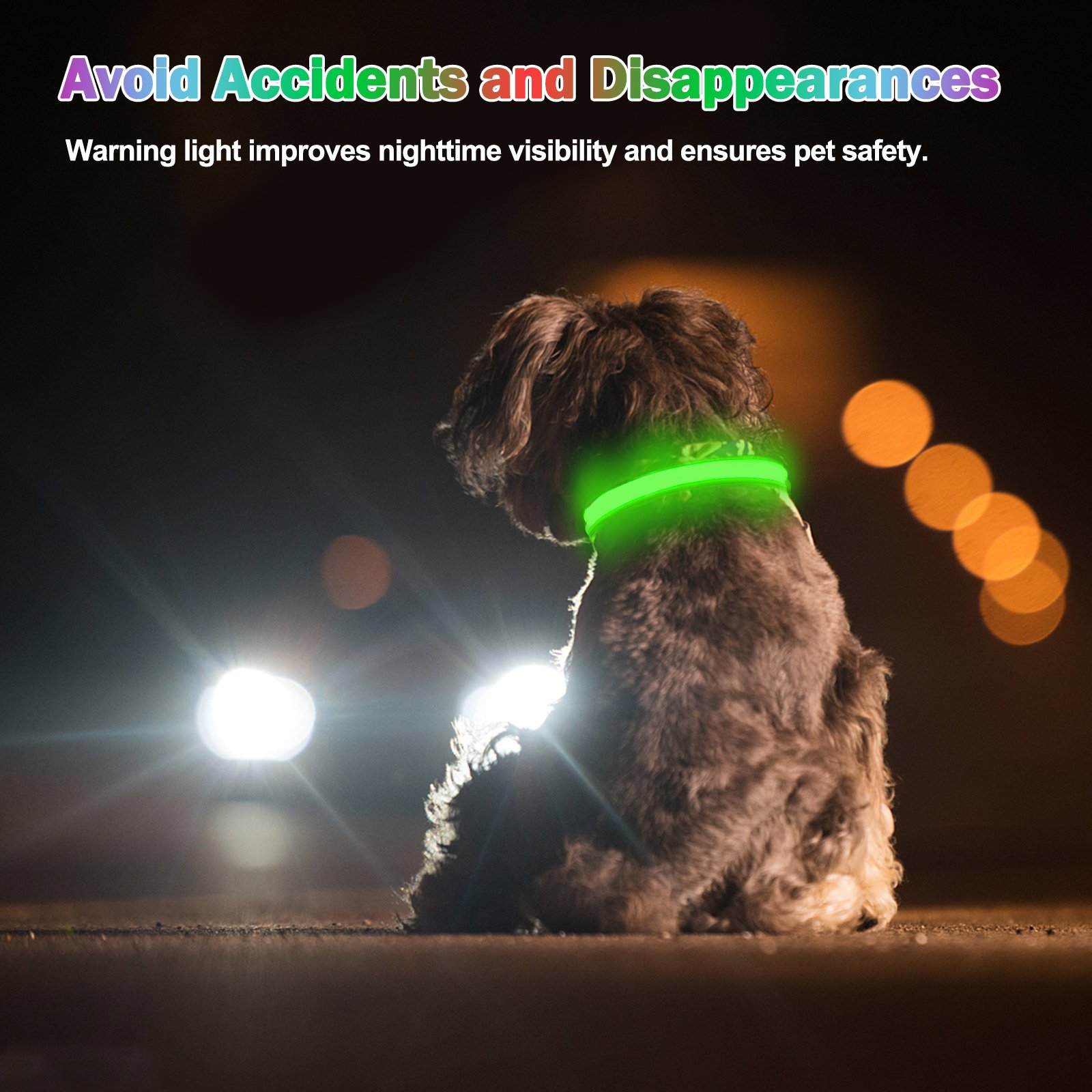 Rechargeable LED Dog Collar Adjustable Light-Up Collar with 3 Flash Modes for Night Walks, USB Rechargeable, Size M - Image 7