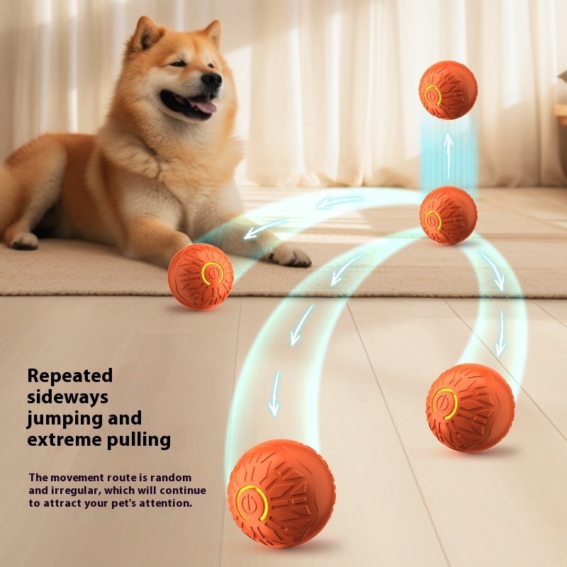 Interactive Electric Jumping Dog Ball Toy with LED Lights – Automatic Pet Training Toy - Image 3