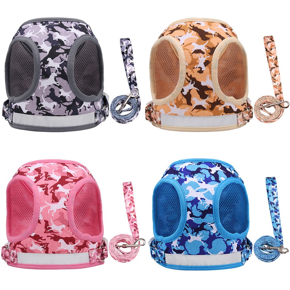 Reflective And Breathable Cat Harness Printed Dog Leash - Image 6
